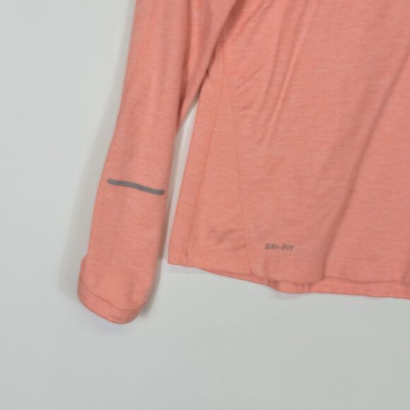 Nike Dri-Fit Women Large Melon Orange Reflective Thumbhole Running Track‎ Jacket - Picture 4 of 7